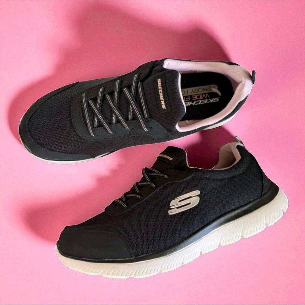 Skechers Women's Black and Pink Athletic Sneakers